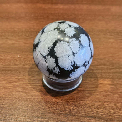 Snowflake obsidian sphere