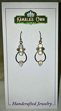 Moonstone and silver earrings