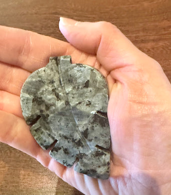 Larvikite leaf carving