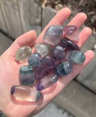 Rainbow fluorite tumbles