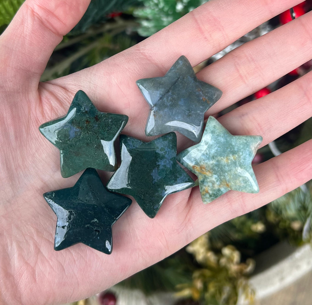 Moss agate stars